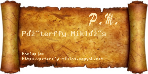 Péterffy Miklós névjegykártya